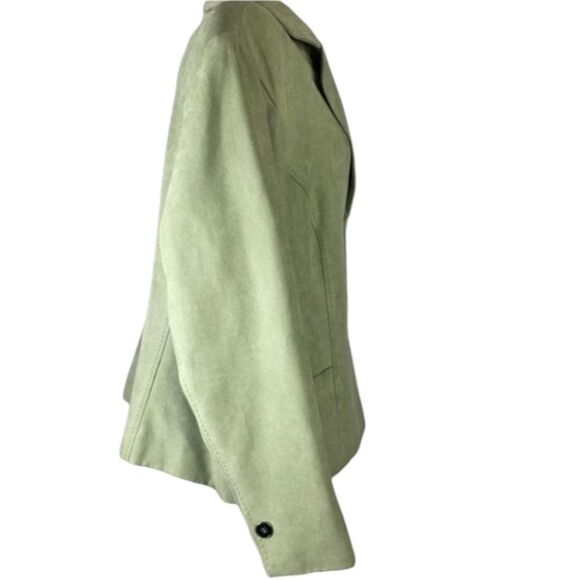 Dressbarn Vibrant Green Suede Like Blazer Size 16w - Picture 16 of 17